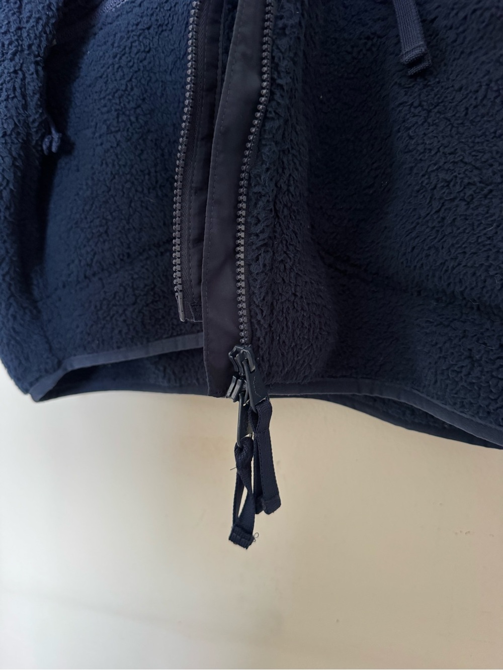 Navy Sherpa Free People Zip-Up Jacket - Picture 3 of 7